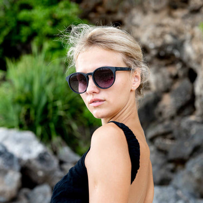 Woman wearing Mokki sunglasses