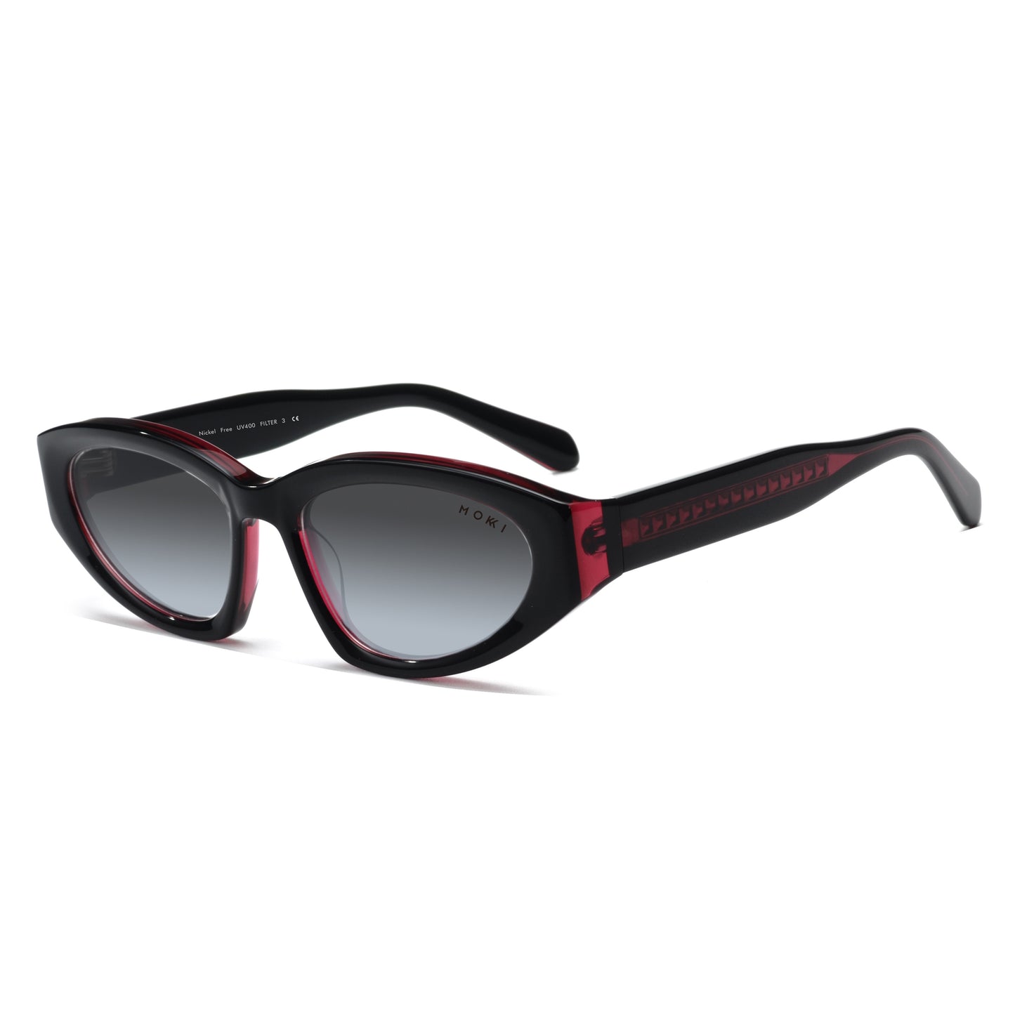 Mokki Streamlined Slim Sunglasses in dark red