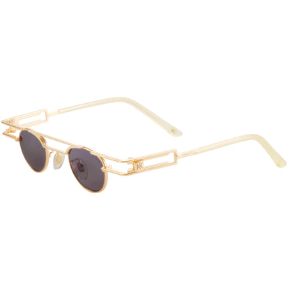 Mokki Petite Ovals 18k Gold-plated sunglasses with green lenses