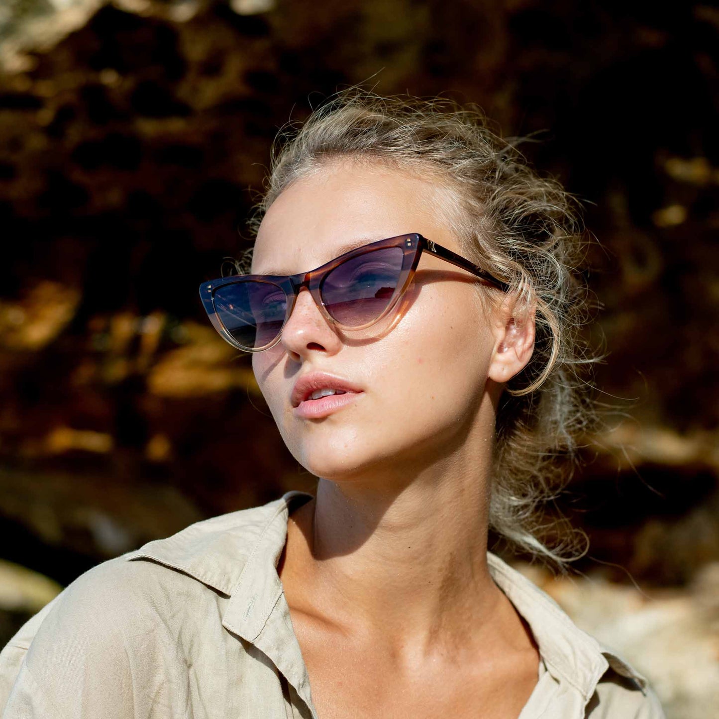 Woman wearing Mokki sunglasses