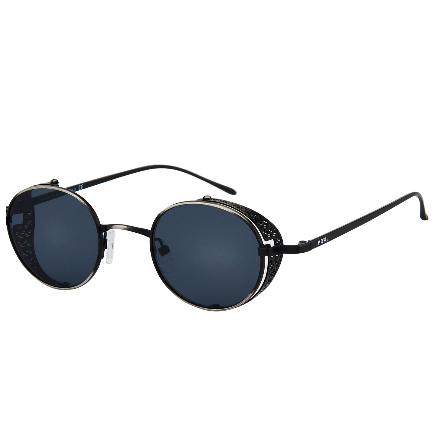 Mokki Round Explorer Sunglasses in Black